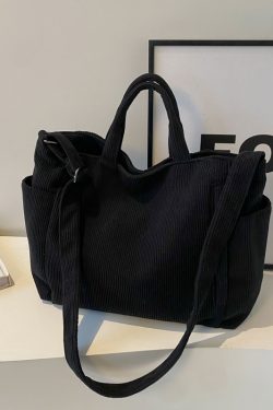 Large Capacity Corduroy Tote Bag for Women - 2025 Spring/Summer Style | Versatile Shoulder & Crossbody Bag for Class and Commuting