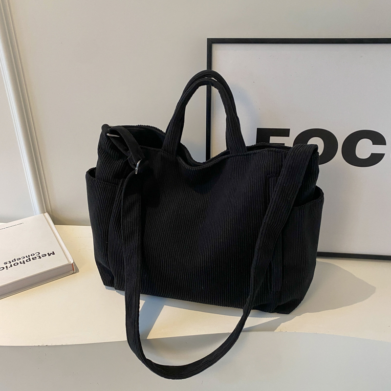 Large Capacity Corduroy Tote Bag for Women - 2025 Spring/Summer Style | Versatile Shoulder & Crossbody Bag for Class and Commuting Large Capacity Corduroy Tote Bag for Women - 2025 Spring/Summer Style | Versatile Shoulder & Crossbody Bag for Class and Commuting