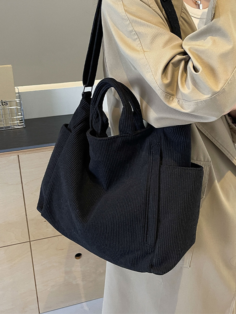 Large Capacity Corduroy Tote Bag for Women - 2025 Spring/Summer Style | Versatile Shoulder & Crossbody Bag for Class and Commuting Large Capacity Corduroy Tote Bag for Women - 2025 Spring/Summer Style | Versatile Shoulder & Crossbody Bag for Class and Commuting
