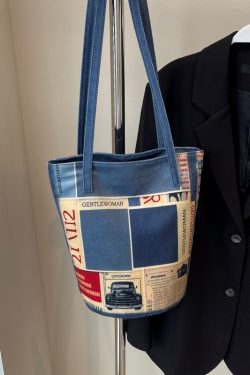 Large Capacity Ethnic Style Women's Canvas Tote Bag - 2025 Commuting Single Shoulder Bucket Bag for Everyday Use