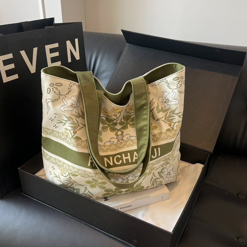 Large Capacity Jacquard Canvas Tote Bag for Women - Versatile Summer Shoulder Handbag for Commuting & Everyday Style 2025 Large Capacity Jacquard Canvas Tote Bag for Women - Versatile Summer Shoulder Handbag for Commuting & Everyday Style 2025