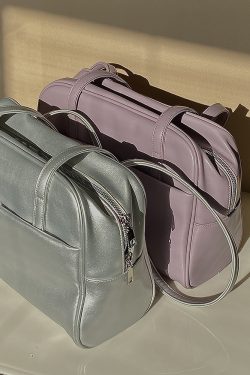 Large Capacity Metallic Silver Shoulder Tote Bag for Women - Spring Summer Commuter Style, Trendy Niche Design 2025