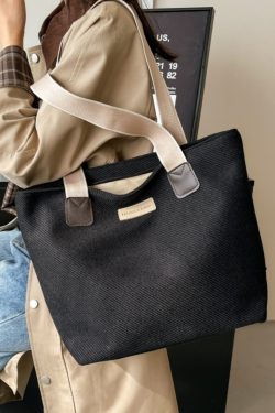 Large Capacity Minimalist Canvas Tote Bag for Women - Versatile Casual Commuter Shoulder Bag 2025