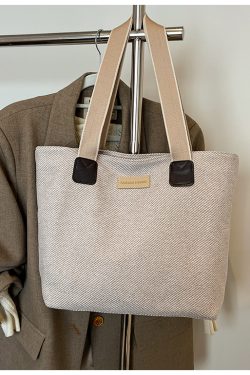 Large Capacity Minimalist Canvas Tote Bag for Women - Versatile Casual Commuter Shoulder Bag 2025