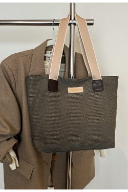 Large Capacity Minimalist Canvas Tote Bag for Women - Versatile Casual Commuter Shoulder Bag 2025