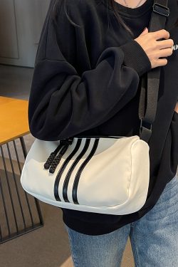 Large Capacity Minimalist Striped Shoulder Bag for Women - Versatile Casual Travel Underarm Bag, 2025 Trendy Fashion