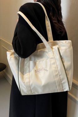 Large Capacity Nylon Tote Bag for Women, 2025 Spring/Summer Shoulder Bag for College, Commuting, and Classes