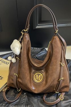 Large Capacity Retro Tote Bag for Women - Casual Multifunctional Commuter Backpack & Crossbody Travel Bag