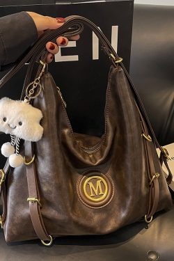 Large Capacity Retro Tote Bag for Women - Casual Multifunctional Commuter Backpack & Crossbody Travel Bag