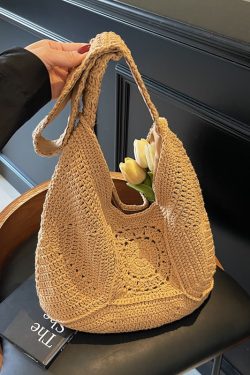 Large Capacity Straw Tote Bag for Women - Summer 2025 Commuter Shoulder Bag, Woven Beach Vacation Style