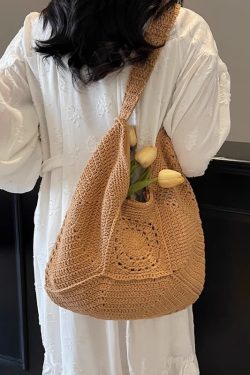 Large Capacity Straw Tote Bag for Women - Summer 2025 Commuter Shoulder Bag, Woven Beach Vacation Style