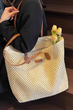 Large Capacity Straw Woven Bag for Women - Versatile Summer 2025 Tote for Beach, Vacation, and Commuting