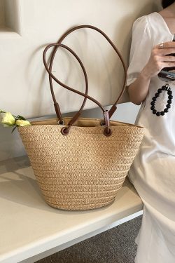 Large Capacity Straw Woven Beach Bag for Women - Bohemian Style Summer Vacation Tote - 2025 Coastal Commuting Essential