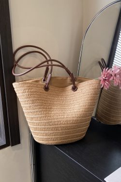 Large Capacity Straw Woven Beach Bag for Women - Bohemian Style Summer Vacation Tote - 2025 Coastal Commuting Essential