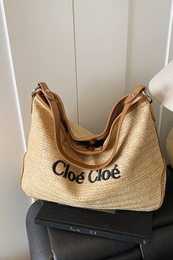 Large Capacity Straw Woven Tote Bag for Women - Summer 2025 Lazy Vacation Style, Simple Design, Eco-Friendly Fashion