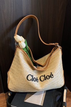 Large Capacity Straw Woven Tote Bag for Women - Summer 2025 Lazy Vacation Style, Simple Design, Eco-Friendly Fashion