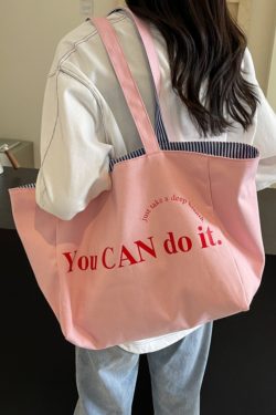 Large Capacity Striped Canvas Tote Bag for Women - Double-Sided Summer Shopping Bag for Commuting and Short Trips