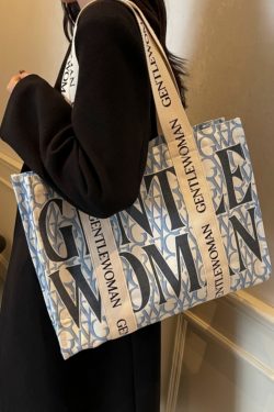 Large Capacity Women's Canvas Tote Bag - Stylish Letter Print Shoulder Bag for Shopping, Commuting, and Outings 2025