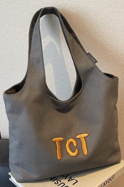 Large Capacity Women's Canvas Tote Bag 2025 - Embroidered Letter Design, Versatile Commuting Underarm Bag, Niche Style