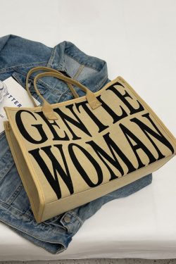 Large Capacity Women's Canvas Tote Bag for Spring & Summer, Stylish Shopping Bag, Perfect for Commuting & Short Trips