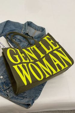 Large Capacity Women's Canvas Tote Bag for Spring & Summer, Stylish Shopping Bag, Perfect for Commuting & Short Trips