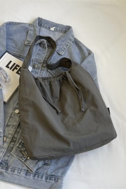 Large Capacity Women's Drawstring Cloth Shoulder Bag - 2025 Summer Fashion Tote for Commuting and Everyday Use