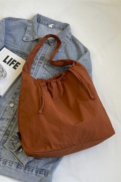 Large Capacity Women's Drawstring Cloth Shoulder Bag - 2025 Summer Fashion Tote for Commuting and Everyday Use