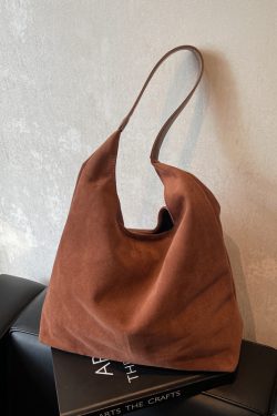 Large Capacity Women's Suede Tote Handbag - Vintage Style 2025 Summer Shoulder Bag for Class and Commuting