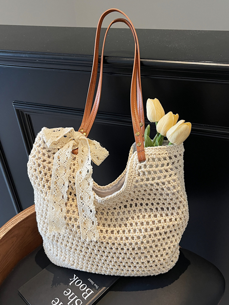 Large Capacity Woven Beach Bag for Women - Stylish Hollow Design, Summer 2025 Travel Tote, Trendy Commuting Bag Large Capacity Woven Beach Bag for Women - Stylish Hollow Design, Summer 2025 Travel Tote, Trendy Commuting Bag