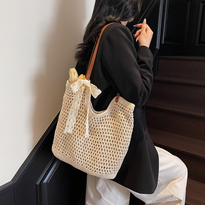 Large Capacity Woven Beach Bag for Women - Stylish Hollow Design, Summer 2025 Travel Tote, Trendy Commuting Bag Large Capacity Woven Beach Bag for Women - Stylish Hollow Design, Summer 2025 Travel Tote, Trendy Commuting Bag
