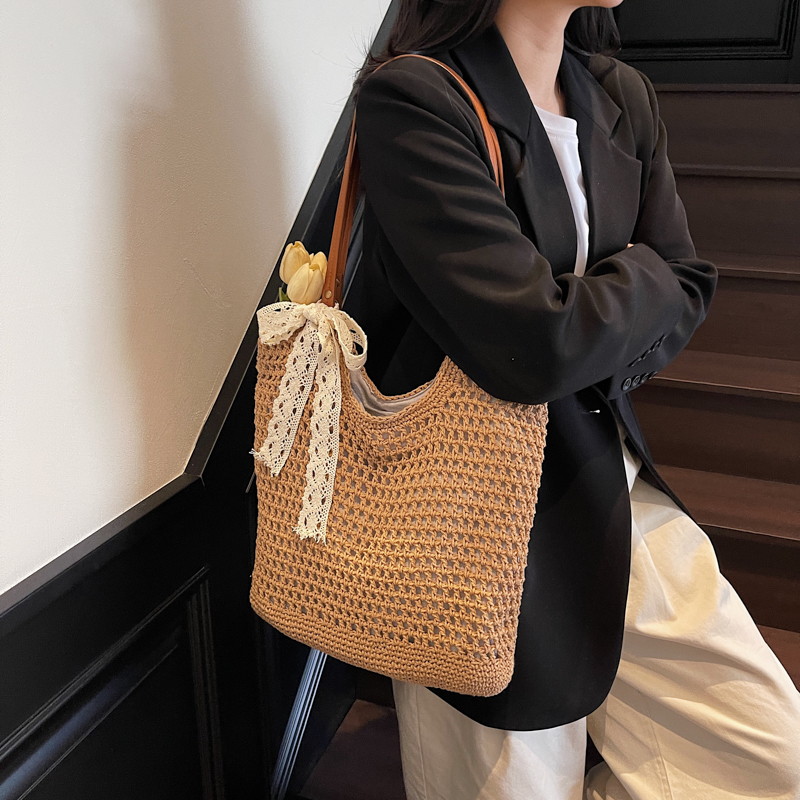 Large Capacity Woven Beach Bag for Women - Stylish Hollow Design, Summer 2025 Travel Tote, Trendy Commuting Bag Large Capacity Woven Beach Bag for Women - Stylish Hollow Design, Summer 2025 Travel Tote, Trendy Commuting Bag