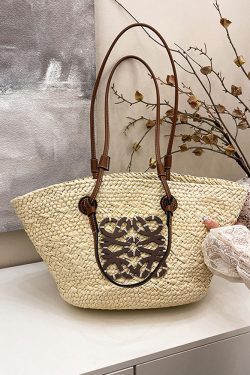 Large Capacity Woven Straw Bag - Casual Versatile Shoulder Bag for Beachside Vacations - 2025 Fashion Trend