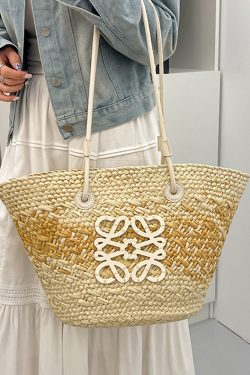 Large Capacity Woven Straw Bag - Casual Versatile Shoulder Bag for Beachside Vacations - 2025 Fashion Trend