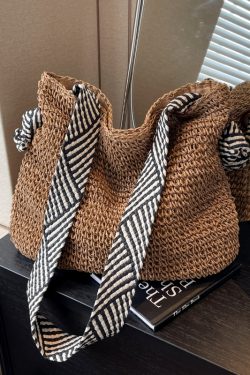 Large Capacity Woven Straw Bag for Women - Summer 2025 Beach Tote, Commuter Shoulder Bag, Vacation Essential, Lazy Style