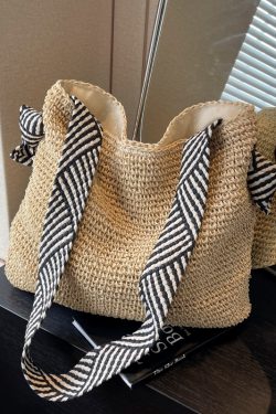 Large Capacity Woven Straw Bag for Women - Summer 2025 Beach Tote, Commuter Shoulder Bag, Vacation Essential, Lazy Style