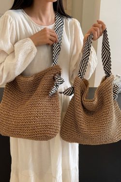 Large Capacity Woven Straw Bag for Women - Summer 2025 Beach Tote, Commuter Shoulder Bag, Vacation Essential, Lazy Style