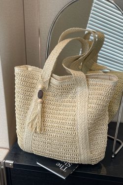 Large Capacity Woven Straw Beach Bag for Women - Autumn 2025 Shoulder Tote Handbag, Perfect for Vacations and Everyday Use