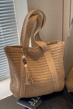 Large Capacity Woven Straw Beach Bag for Women - Autumn 2025 Shoulder Tote Handbag, Perfect for Vacations and Everyday Use