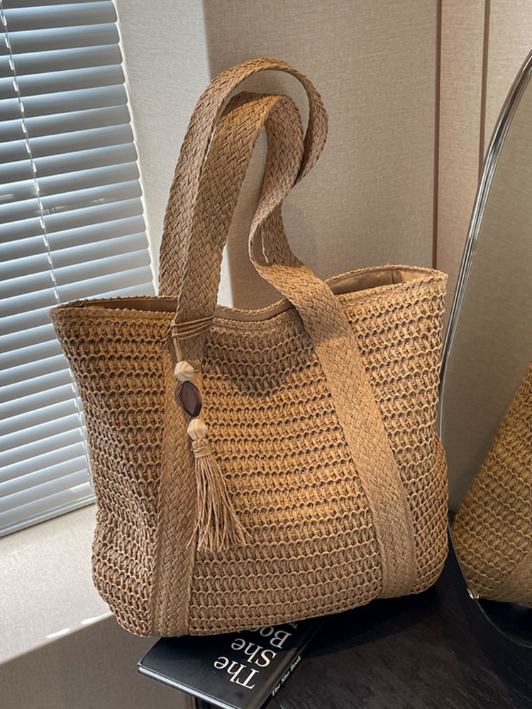 Large Capacity Woven Straw Beach Bag for Women - Autumn 2025 Shoulder Tote Handbag, Perfect for Vacations and Everyday Use Large Capacity Woven Straw Beach Bag for Women - Autumn 2025 Shoulder Tote Handbag, Perfect for Vacations and Everyday Use