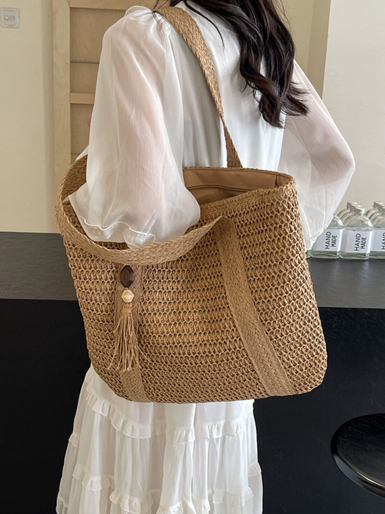 Large Capacity Woven Straw Beach Bag for Women - Autumn 2025 Shoulder Tote Handbag, Perfect for Vacations and Everyday Use Large Capacity Woven Straw Beach Bag for Women - Autumn 2025 Shoulder Tote Handbag, Perfect for Vacations and Everyday Use