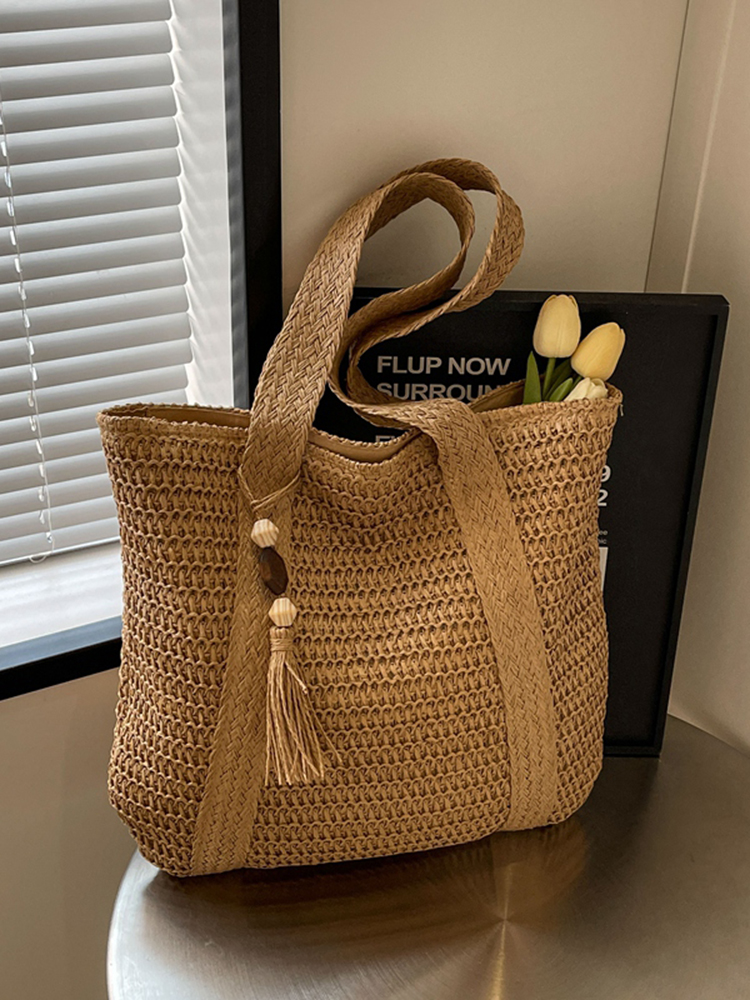 Large Capacity Woven Straw Beach Bag for Women - Autumn 2025 Shoulder Tote Handbag, Perfect for Vacations and Everyday Use Large Capacity Woven Straw Beach Bag for Women - Autumn 2025 Shoulder Tote Handbag, Perfect for Vacations and Everyday Use