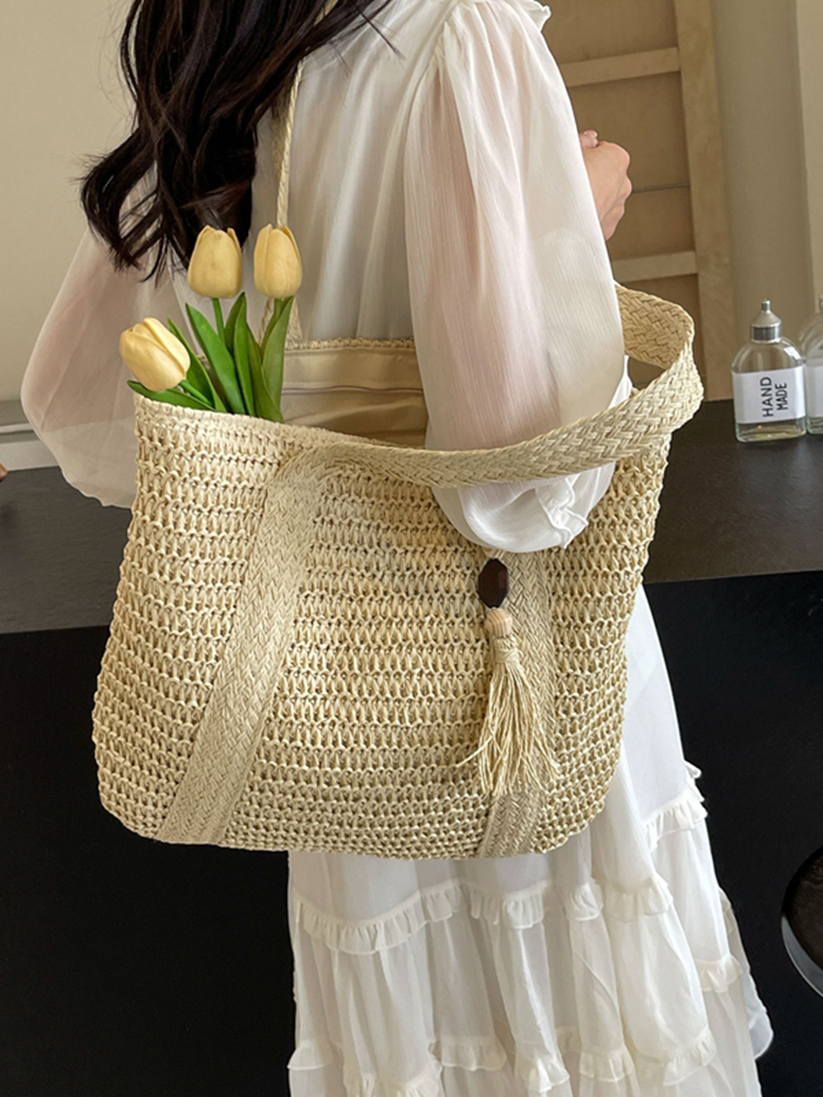 Large Capacity Woven Straw Beach Bag for Women - Autumn 2025 Shoulder Tote Handbag, Perfect for Vacations and Everyday Use Large Capacity Woven Straw Beach Bag for Women - Autumn 2025 Shoulder Tote Handbag, Perfect for Vacations and Everyday Use