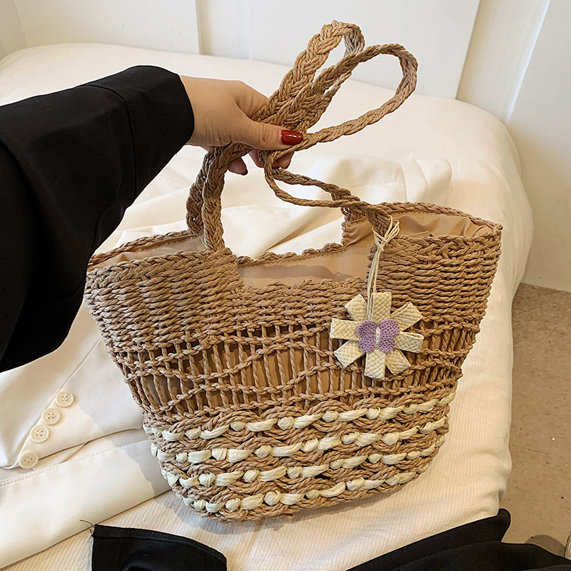 Large Capacity Woven Straw Tote Bag for Women - 2025 Autumn Rural Style Beach Travel Shoulder Bag Large Capacity Woven Straw Tote Bag for Women - 2025 Autumn Rural Style Beach Travel Shoulder Bag