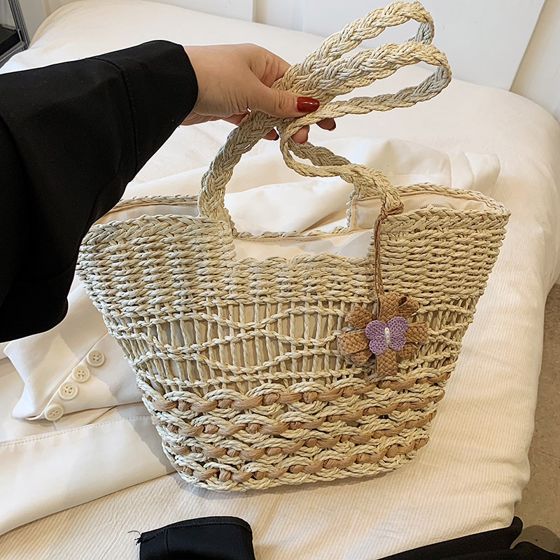 Large Capacity Woven Straw Tote Bag for Women - 2025 Autumn Rural Style Beach Travel Shoulder Bag Large Capacity Woven Straw Tote Bag for Women - 2025 Autumn Rural Style Beach Travel Shoulder Bag