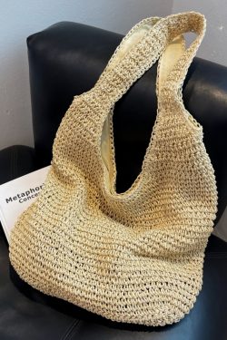 Large Capacity Woven Straw Tote Bag for Women - 2025 Lazy Style Shoulder Underarm Bag for Beach Vacations