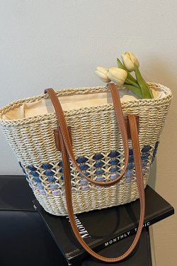 Large Capacity Woven Straw Tote Bag for Women - Perfect for Beach Vacations and Commuting, 2025 Trendy Summer Style