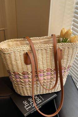 Large Capacity Woven Straw Tote Bag for Women - Perfect for Beach Vacations and Commuting, 2025 Trendy Summer Style