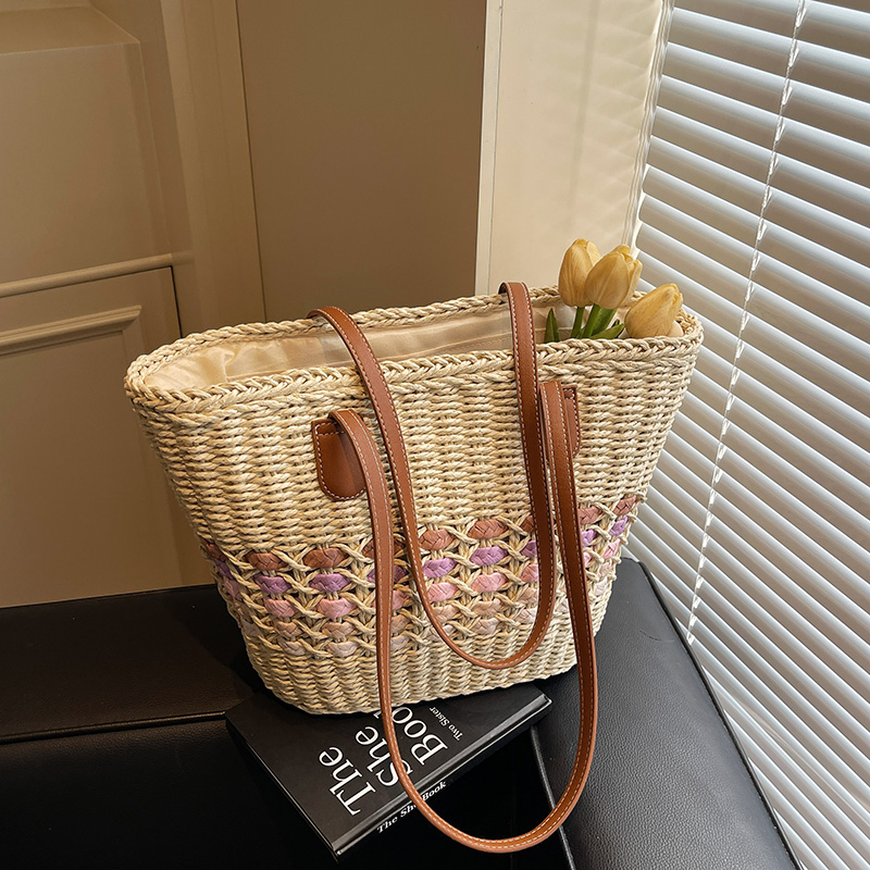 Large Capacity Woven Straw Tote Bag for Women - Perfect for Beach Vacations and Commuting, 2025 Trendy Summer Style Large Capacity Woven Straw Tote Bag for Women - Perfect for Beach Vacations and Commuting, 2025 Trendy Summer Style