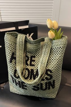 Large Capacity Woven Straw Tote Bag for Women - Stylish Single-Shoulder Design for Summer Beach Vacation and Commuting