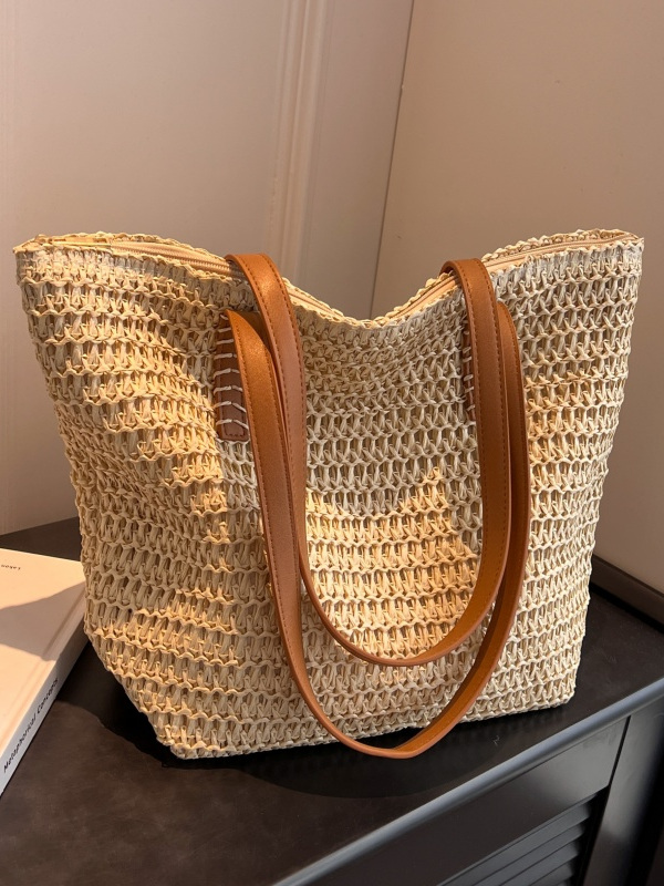 Large Capacity Woven Straw Tote Bag for Women - Summer Commuting, Beach Vacation, Stylish Shoulder Bag 2025 Large Capacity Woven Straw Tote Bag for Women - Summer Commuting, Beach Vacation, Stylish Shoulder Bag 2025